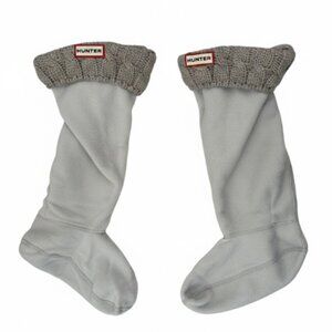 HUNTER Original Cable Knit Tall Boot Socks Grey Medium Women Size 5-8 Spring